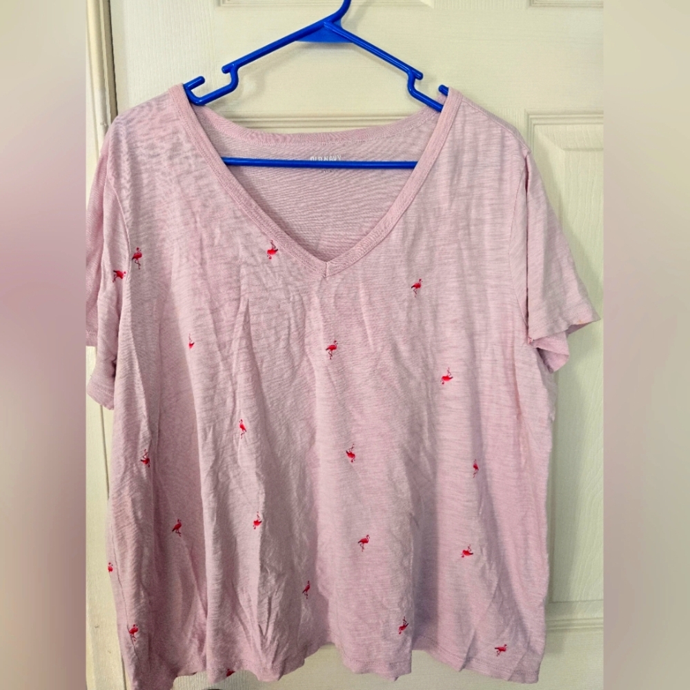Old Navy Tee Women Pink Flamingo size X-Large